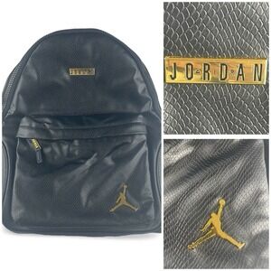 Nike AIR JORDAN FAUX LEATHER REGAL BACKPACK -Black/Gold -Monogram 9A0136-429 NWO